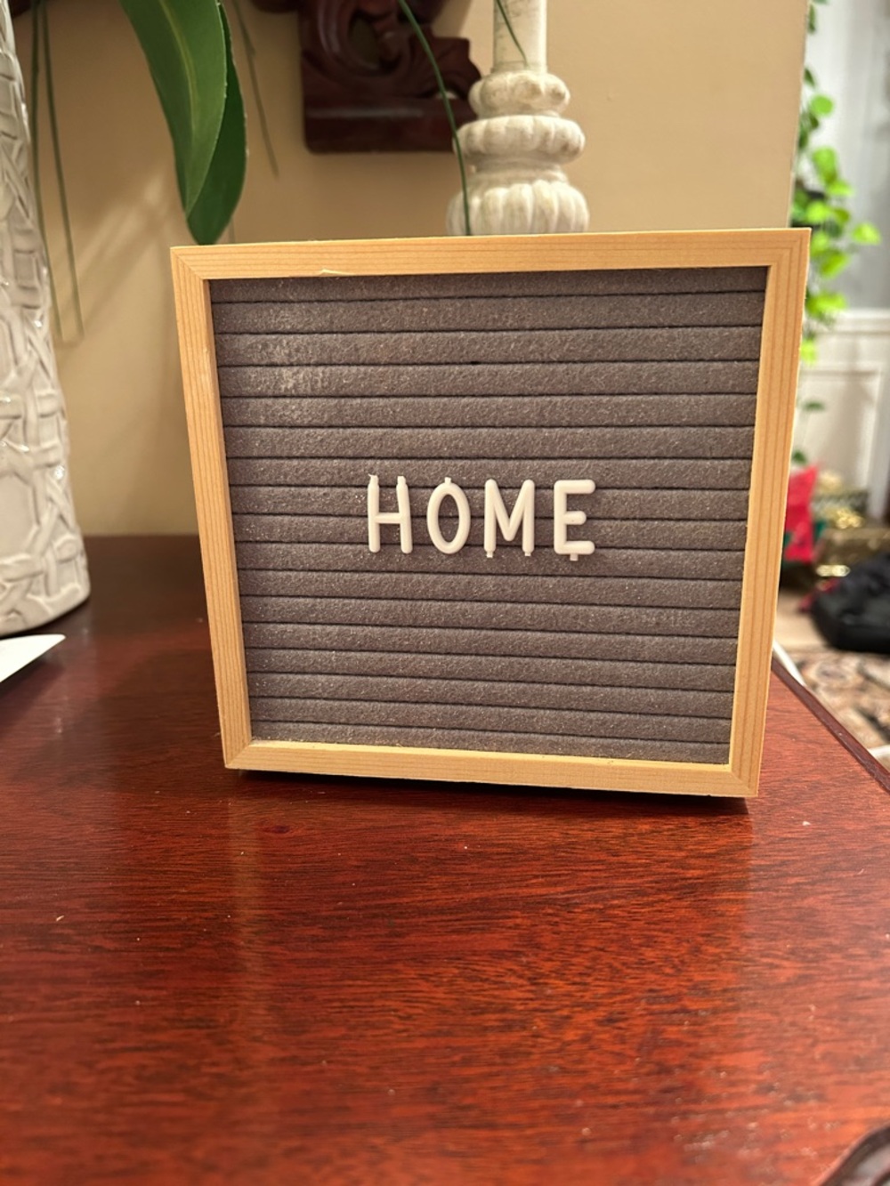 Scentsy Gray Felt LetterBoard wax warmer with Natural Wood Frame - HOME